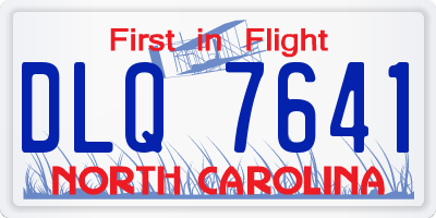 NC license plate DLQ7641