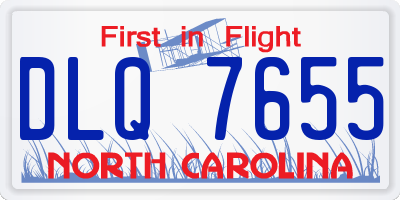 NC license plate DLQ7655