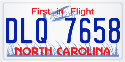 NC license plate DLQ7658