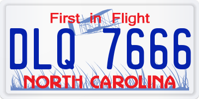 NC license plate DLQ7666
