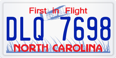 NC license plate DLQ7698