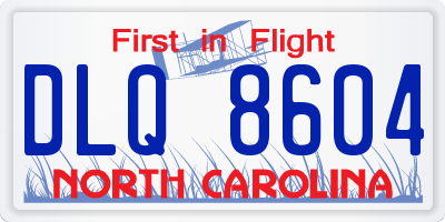 NC license plate DLQ8604