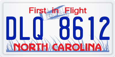 NC license plate DLQ8612