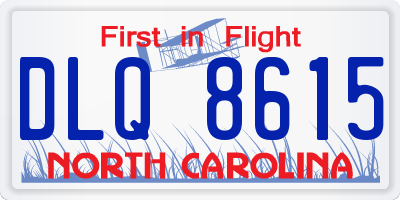 NC license plate DLQ8615
