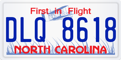 NC license plate DLQ8618