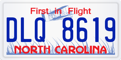 NC license plate DLQ8619