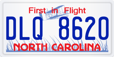 NC license plate DLQ8620