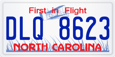 NC license plate DLQ8623