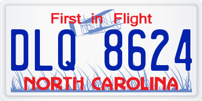 NC license plate DLQ8624