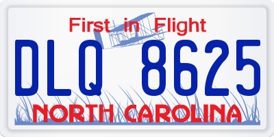 NC license plate DLQ8625
