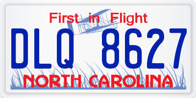 NC license plate DLQ8627