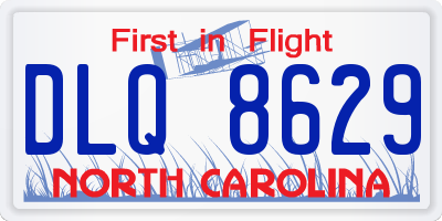 NC license plate DLQ8629