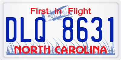 NC license plate DLQ8631