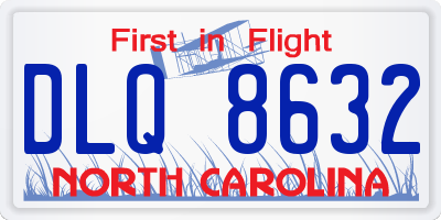 NC license plate DLQ8632