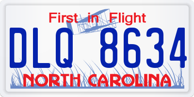 NC license plate DLQ8634
