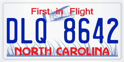 NC license plate DLQ8642