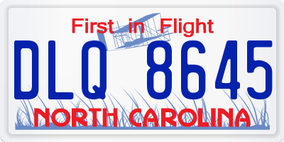 NC license plate DLQ8645