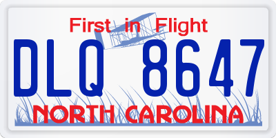 NC license plate DLQ8647