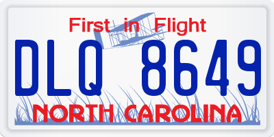 NC license plate DLQ8649