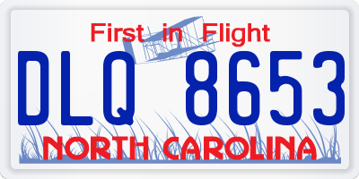 NC license plate DLQ8653