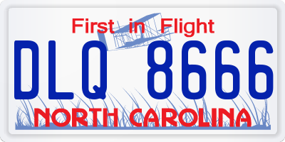 NC license plate DLQ8666