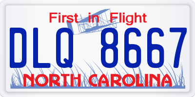 NC license plate DLQ8667