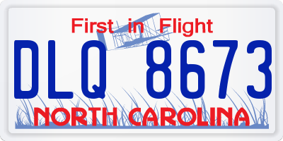 NC license plate DLQ8673