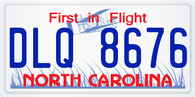 NC license plate DLQ8676