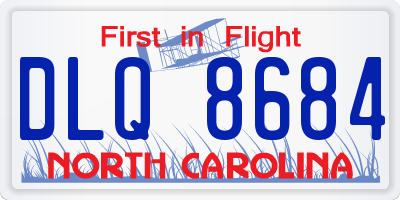 NC license plate DLQ8684