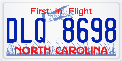 NC license plate DLQ8698