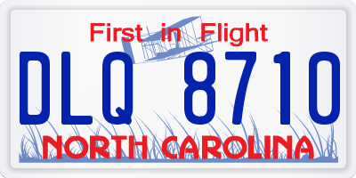 NC license plate DLQ8710