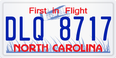 NC license plate DLQ8717