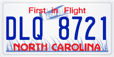 NC license plate DLQ8721