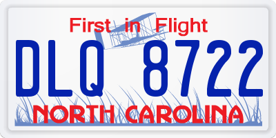 NC license plate DLQ8722