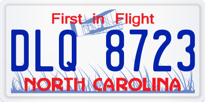 NC license plate DLQ8723