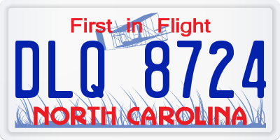 NC license plate DLQ8724