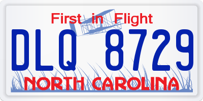NC license plate DLQ8729