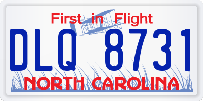 NC license plate DLQ8731