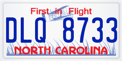 NC license plate DLQ8733