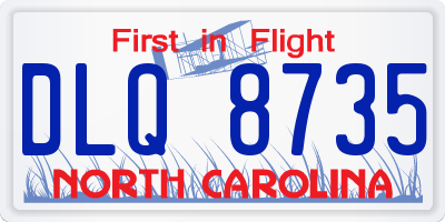 NC license plate DLQ8735