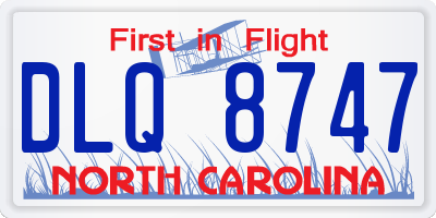 NC license plate DLQ8747