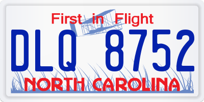 NC license plate DLQ8752