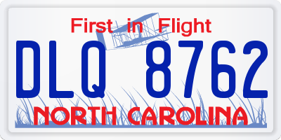 NC license plate DLQ8762