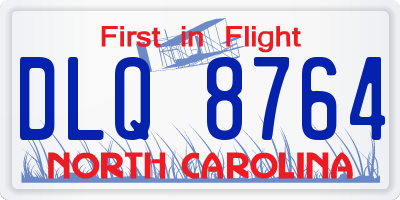 NC license plate DLQ8764
