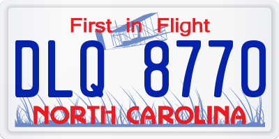 NC license plate DLQ8770