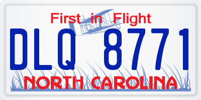 NC license plate DLQ8771