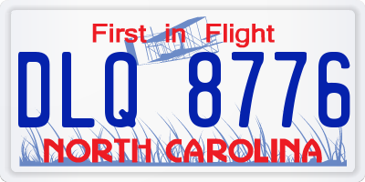 NC license plate DLQ8776