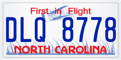 NC license plate DLQ8778