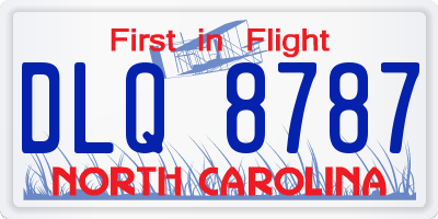 NC license plate DLQ8787