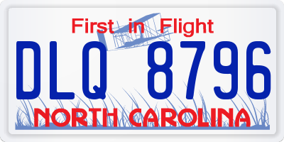 NC license plate DLQ8796